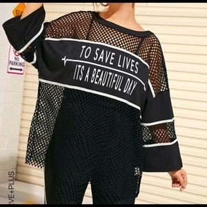 Black Netted Sporty or Dressy top / Dress